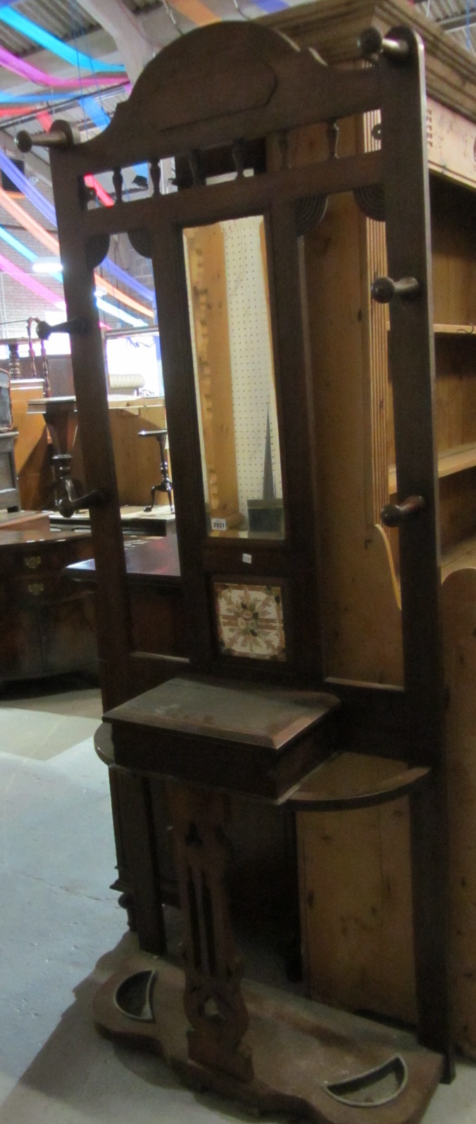 Appraisal: An early th century mahogany hall stand