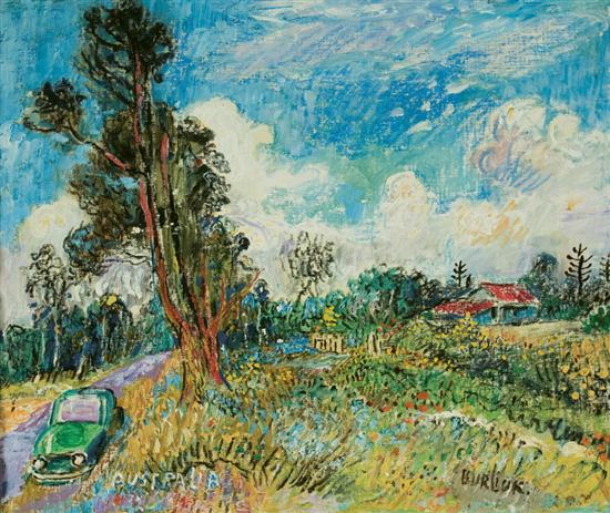 Appraisal: DAVID BURLIUK Russian American - Australia oil on canvas on