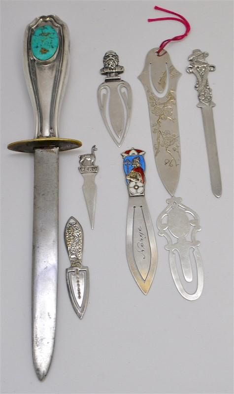 Appraisal: STERLING SILVER BOOKMARKS LETTER OPENERS - Unusual William Cullen Bryant