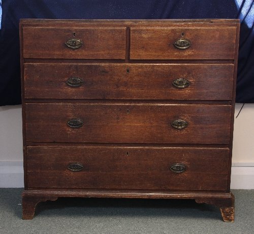 Appraisal: A th Century oak chest of two short and three