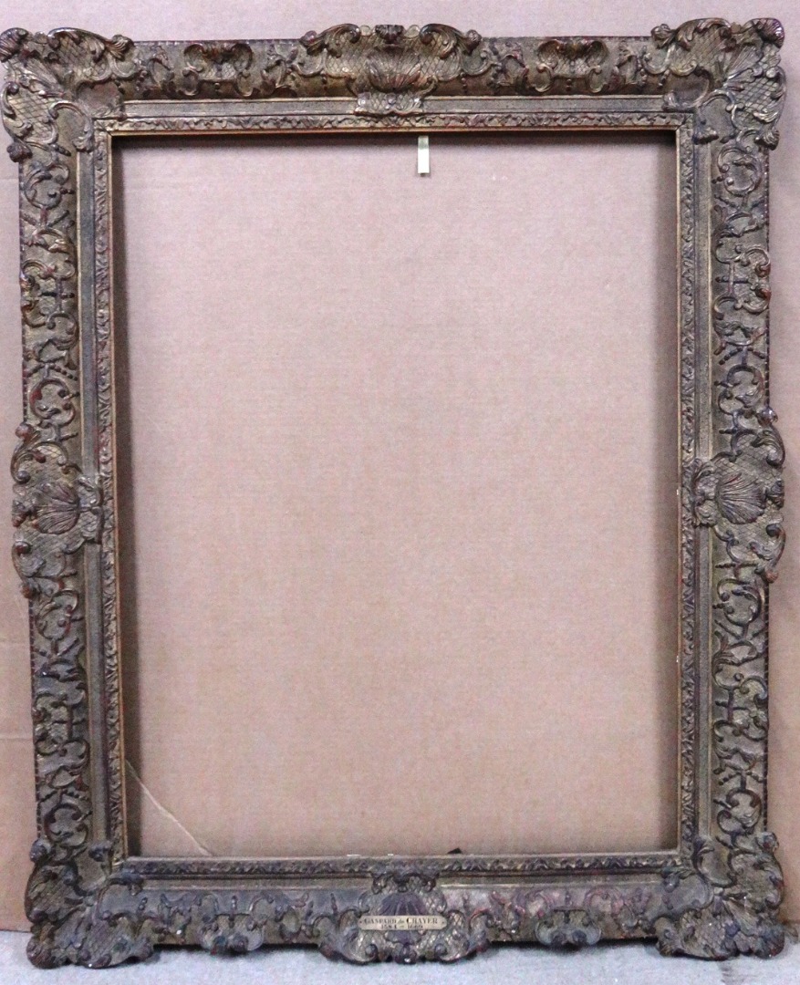 Appraisal: A th century Continental gilt plaster swept frame the aperture