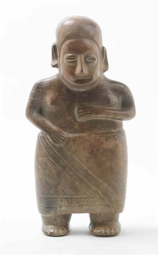 Appraisal: A Pre-Columbian Style Pottery Figure the highly polished figure depicted