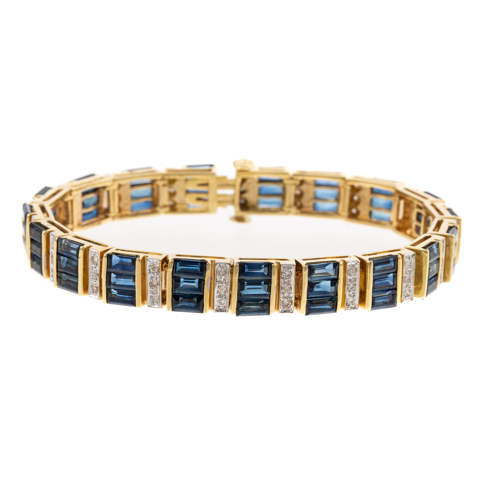 Appraisal: A CTW SAPPHIRE DIAMOND BRACELET IN K K yellow gold