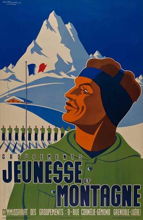 Appraisal: GORDE Gaston - JEUNESSE ET MONTAGNE lithograph in colours cond