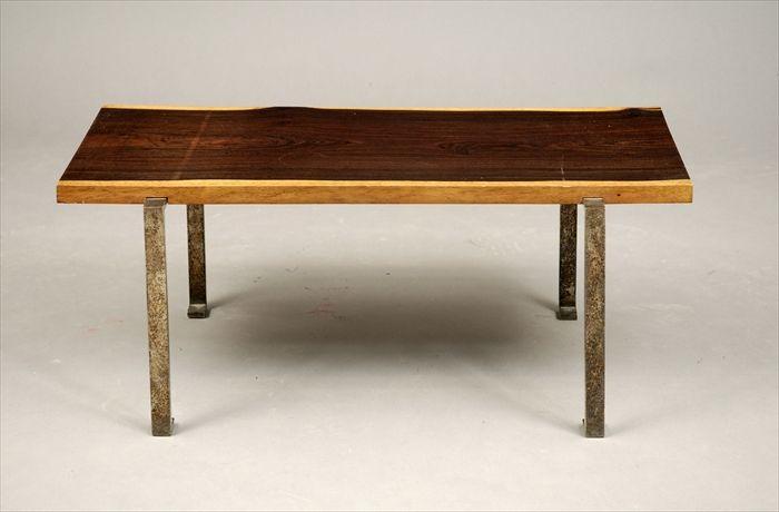 Appraisal: Mid-Century Style Rosewood and Silverplate Low Table Wyeth New York