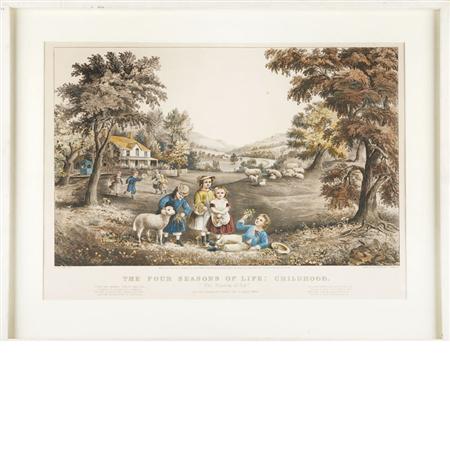 Appraisal: Currier Ives publishers THE FOUR SEASONS OF LIFE CHILDHOOD Hand-colored