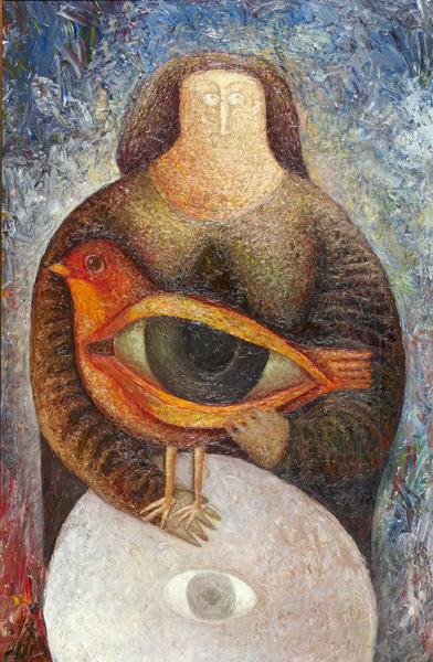 Appraisal: MIKHAIL GUBIN Russian b Bird of Happiness oil on canvas