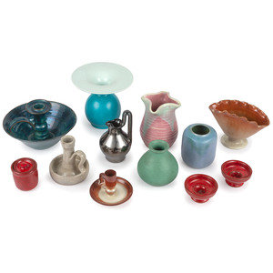 Appraisal: A Group of American Art Pottery nineteen pieces Height of