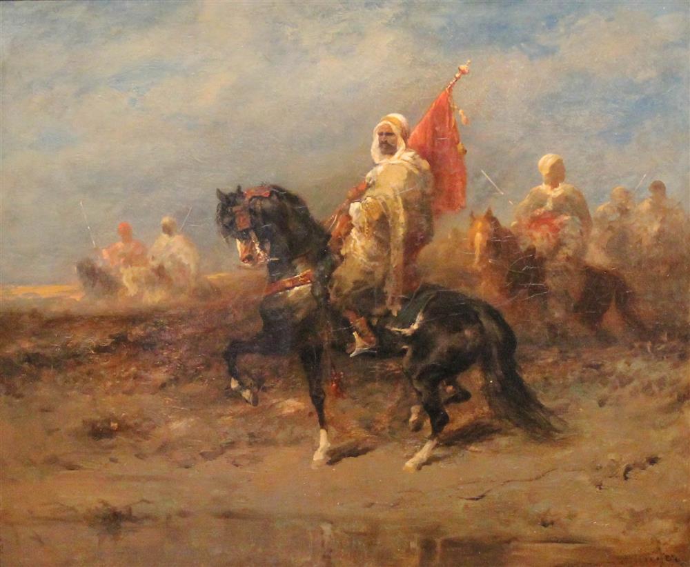 Appraisal: ADOLF CHRISTIAN ADOLF SCHREYER GERMAN - ARAB HORSEMEN IN A