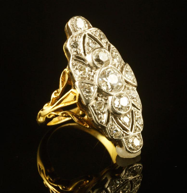 Appraisal: - K Gold and Diamond Ring K white and yellow