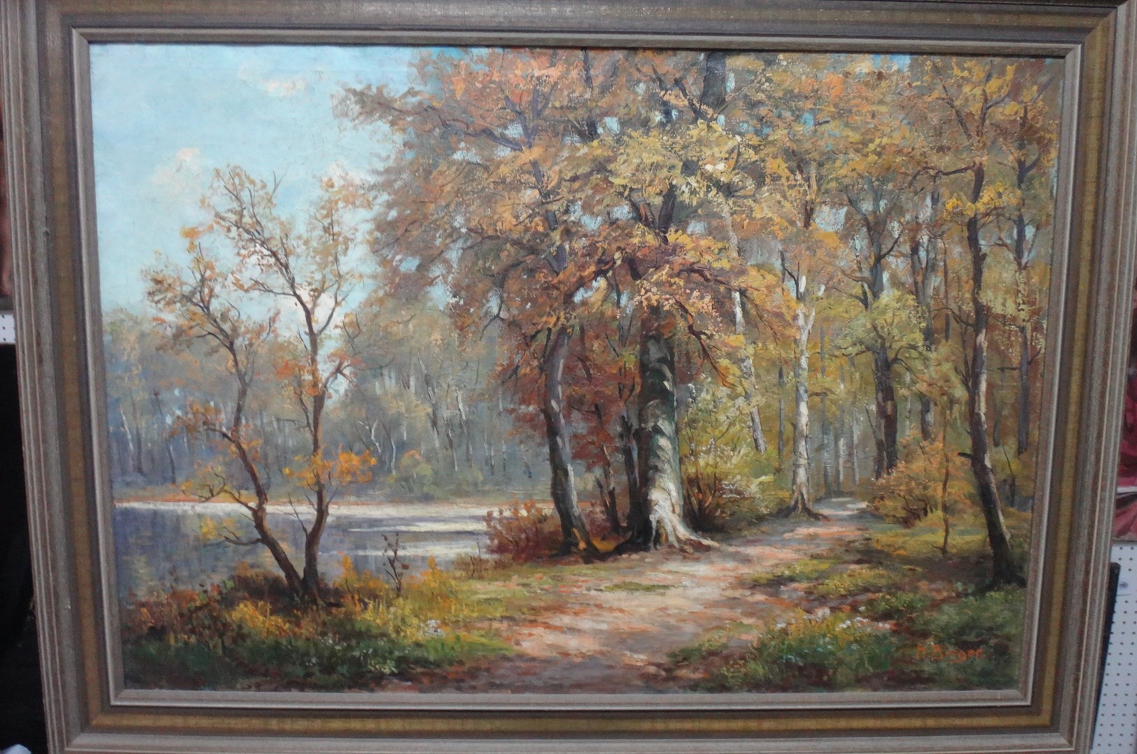 Appraisal: H Berger early th century A woodland path oil on