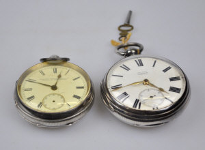 Appraisal: Two silver open-faced pocket watches