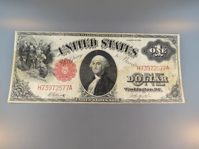 Appraisal: U S Legal Tender Note Washington red seal large size