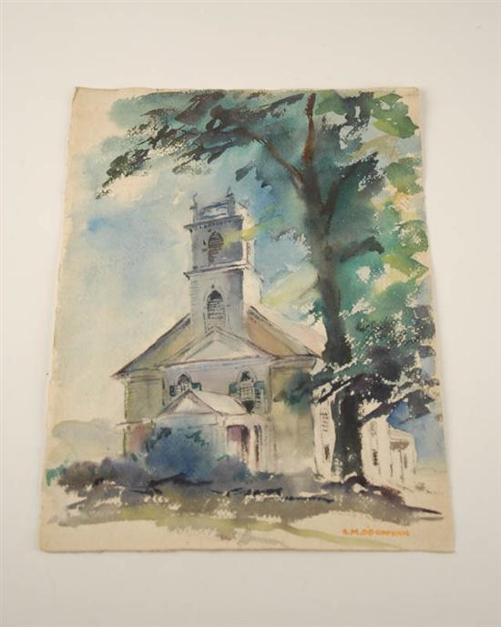 Appraisal: Ella M O'Donovan - Church Watercolor signed lower right E