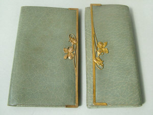 Appraisal: A French fin-de-siecle grey leather purse and aide de memoire