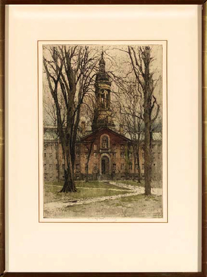 Appraisal: Luigi Kasimir Austrian American - Princeton Nassau Hall etching sight