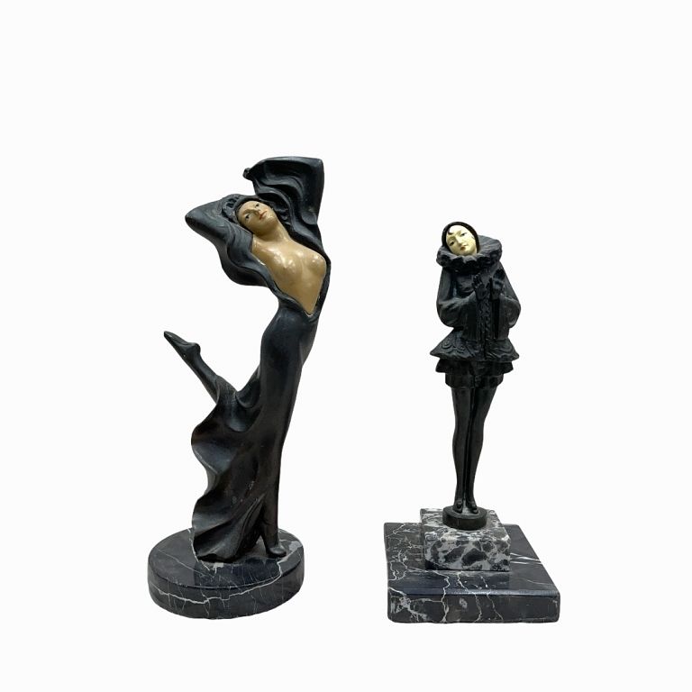 Appraisal: Pair of French Style Bronze Figurines Pair of French Style