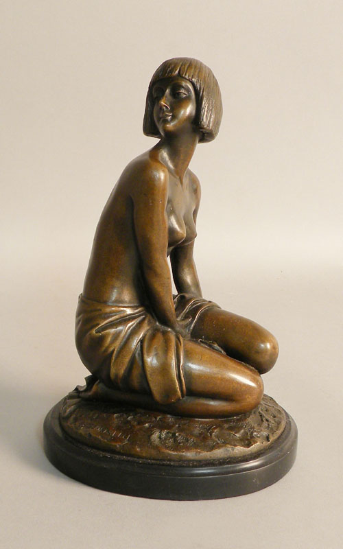 Appraisal: Bronze figure of a girl after A Gennarelli h