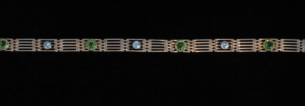 Appraisal: A CT ROSE GOLD GATELINK STYLE BRACELET the alternating links