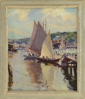 Appraisal: EMILE ALBERT GRUPPE American - BICKFORD'S WHARF GLOUCESTER Oil on