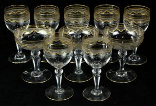 Appraisal: Lot of Crystal and partial gilt stemware group Lot of