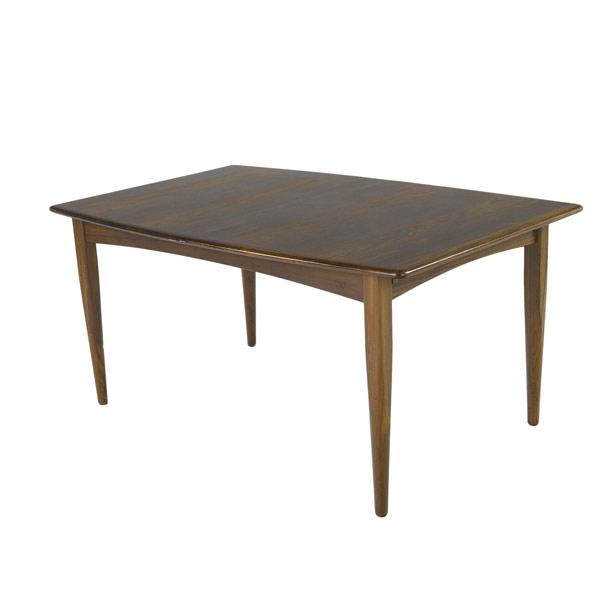 Appraisal: DANISH MODERN Rosewood extension dining table with two integrated leaves