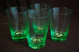 Appraisal: SET OF URANIUM GLASS TUMBLERS