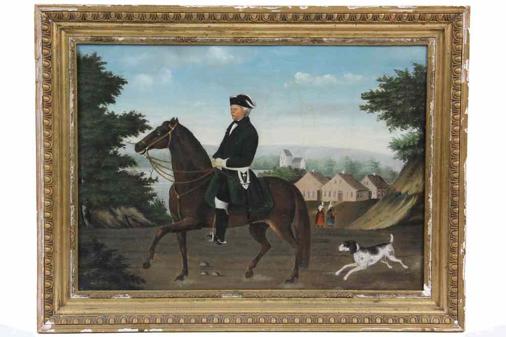 Appraisal: OOC - Portrait of Washington on Horseback unsigned th c