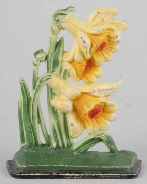 Appraisal: Jonquils Cast Iron Doorstop Description Nice detail and color Condition