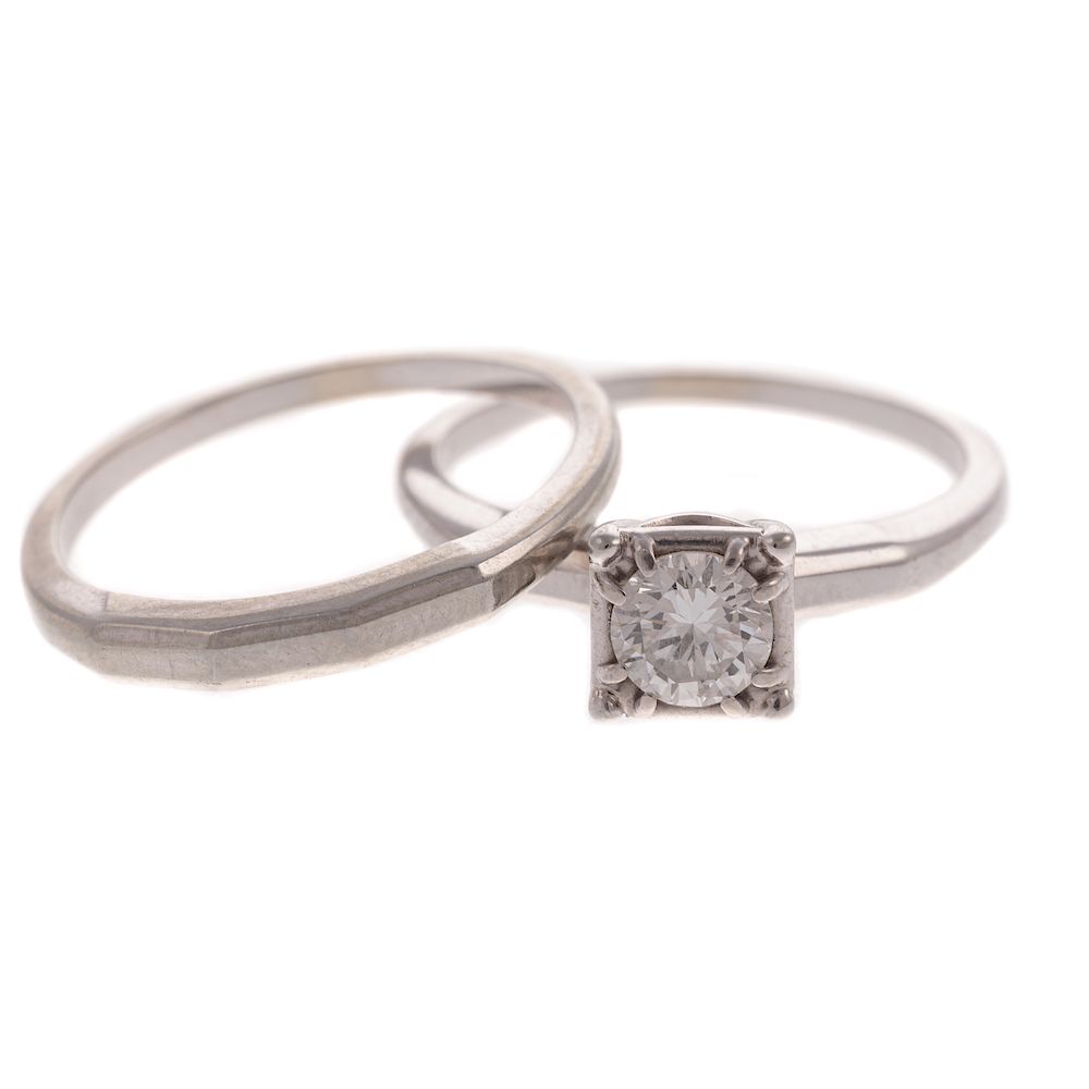 Appraisal: An K Stieff Diamond Solitaire Ring Band K white gold