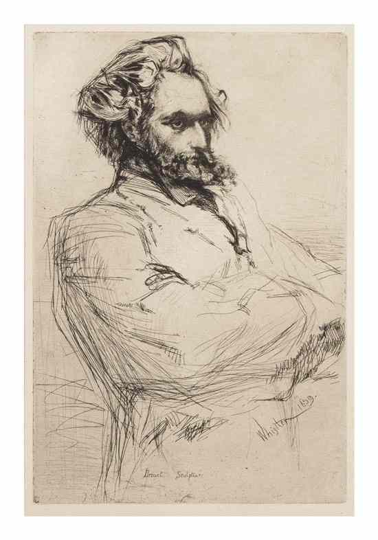 Appraisal: James Abbott McNeill Whistler American - Drouet Sculpteur etching x