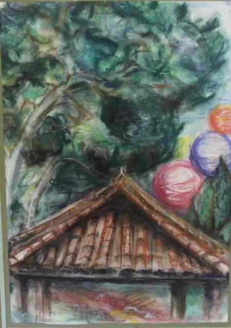 Appraisal: Illegibly Signed Pastel on Paper ''Rooftops ''From a Warehouse storage