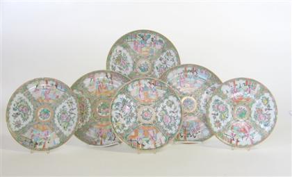 Appraisal: Six Chinese export porcelain Rose Mandarin plates th century Each