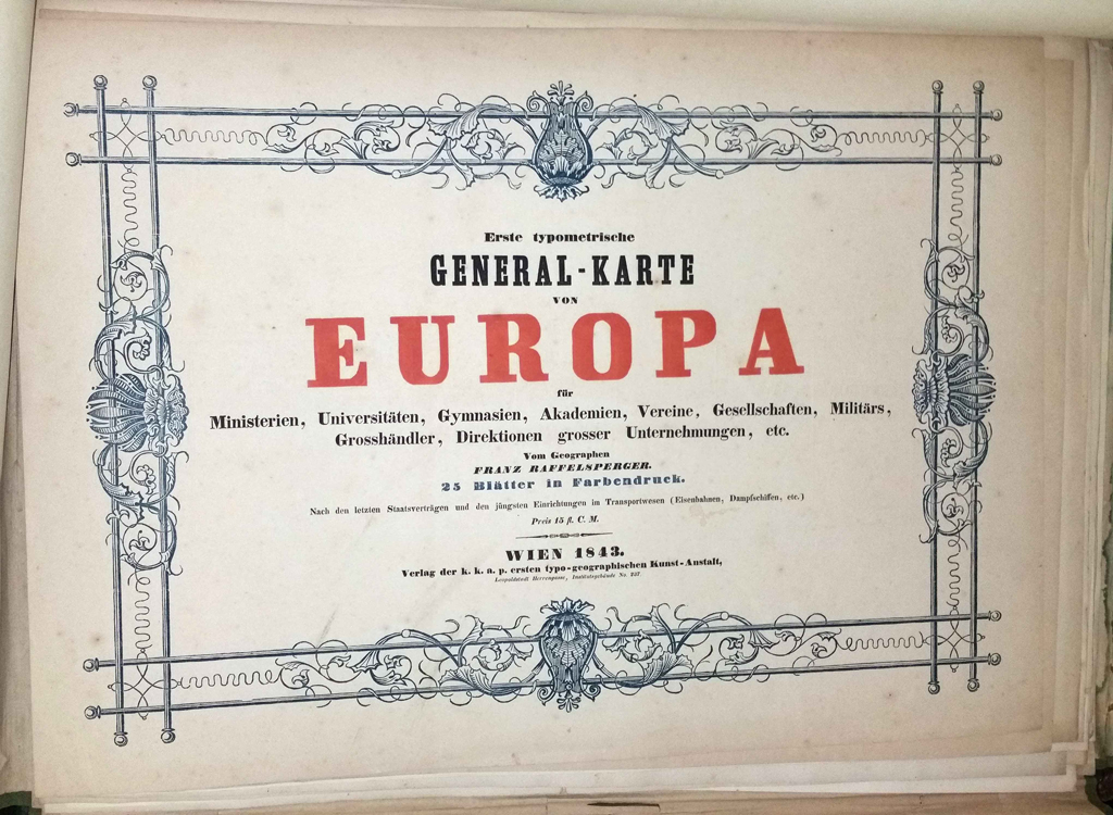 Appraisal: EUROPE Raffelsperger Franz Erste typometrische General-Karte von Europa lithographed map