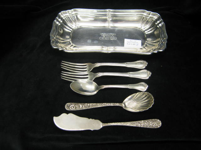 Appraisal: Gorham Sterling Silver Celery Dish with pcs of sterling flatware