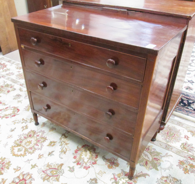 Appraisal: FEDERAL EMPIRE TRANSITIONAL MAHOGANY CHEST OF DRAWERS American mid- th