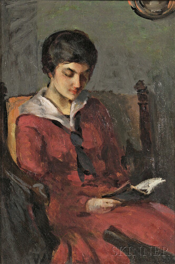 Appraisal: Charles Hovey Pepper American - Girl Reading Unsigned identified on