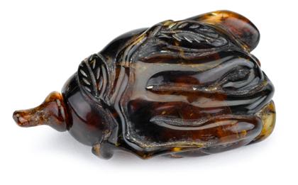 Appraisal: Chinese carved amber 'citron' snuff bottle th century