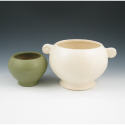 Appraisal: Two McCoy Floraline vases one in matte white one in