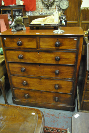 Appraisal: A Victorian mahogany chest of two short and four long