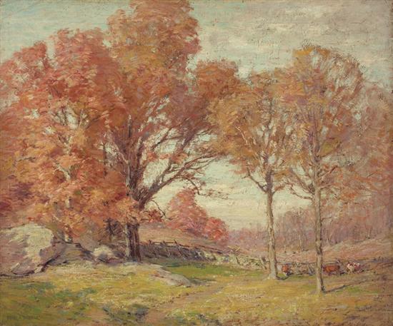 Appraisal: FRANK ALFRED BICKNELL American - Autumn Landscape oil on canvas