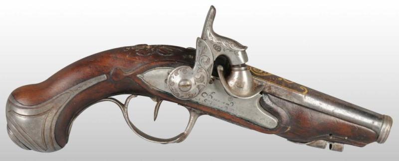 Appraisal: European Pistol Description This small walnut stocked European pistol has