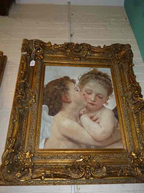 Appraisal: TH CENTURY CONTINENTAL SCHOOLTwo cherubs embracing oil on canvas x