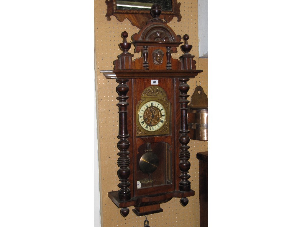 Appraisal: Mahogany Vienna wall clock