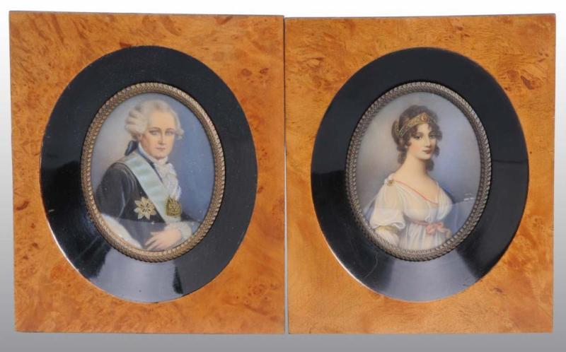 Appraisal: Lot of Miniature Portraits on Ivory Description Matching pair One