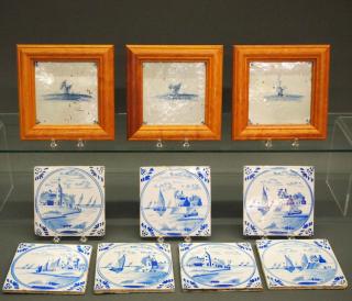 Appraisal: Delft tiles A Group of Ten Dutch Delft Scenic tiles