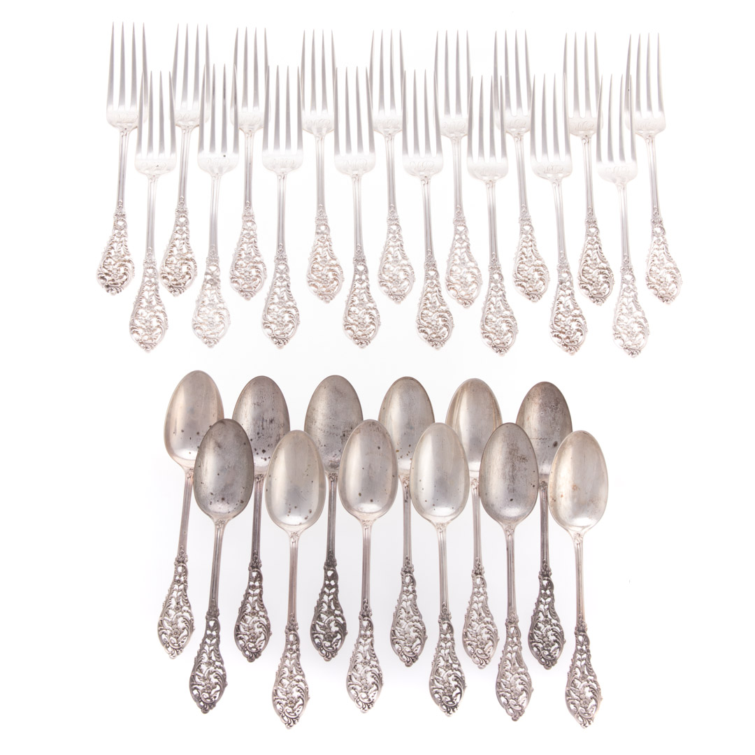 Appraisal: Dominick Haff sterling silver -pc flatware in the Trianon Pierced