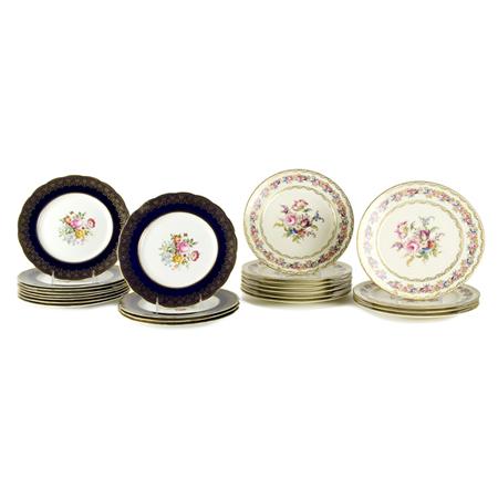 Appraisal: Set of Twelve English Transfer and Gilt Decorated Bone China