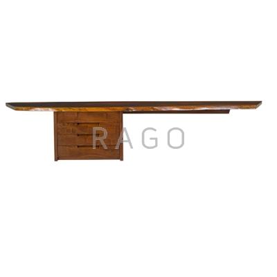 Appraisal: GEORGE NAKASHIMA - NAKASHIMA STUDIOS Hanging Wall Shelf with drawers