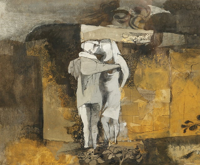 Appraisal: Keith Vaughan British - Lovers II signed and dated lower